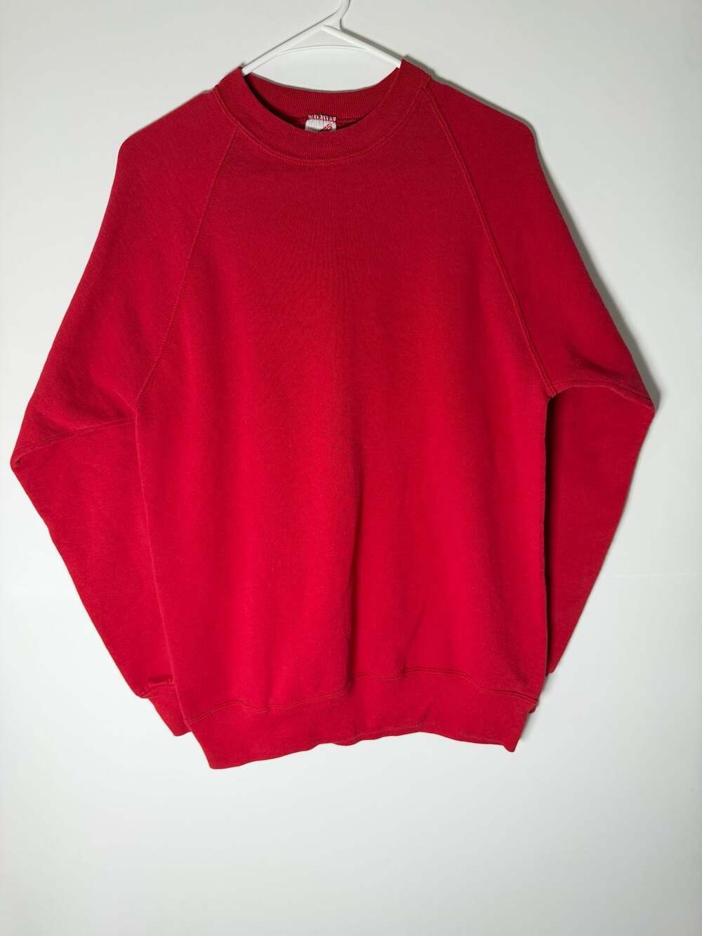Vintage 90s Jerzees Blank Red Crewneck Sweatshirt Raglan Pullover